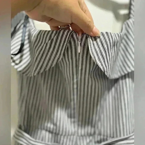 BCBGeneration womens Railroad Stripe Strapless Jumpsuit - Picture 6 of 9